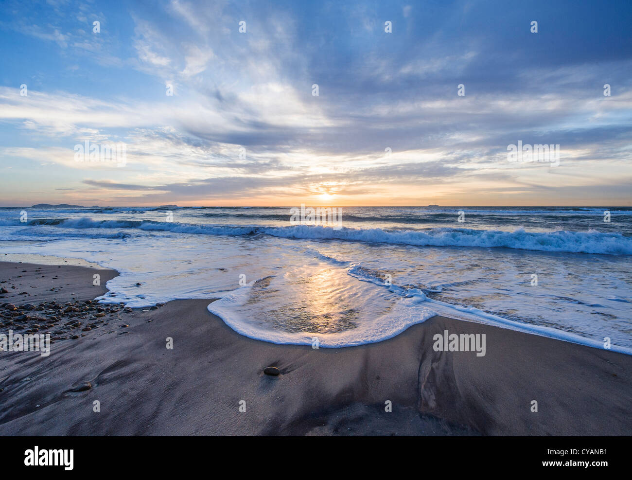 Tramonto a Imperial Beach, San Diego Foto Stock