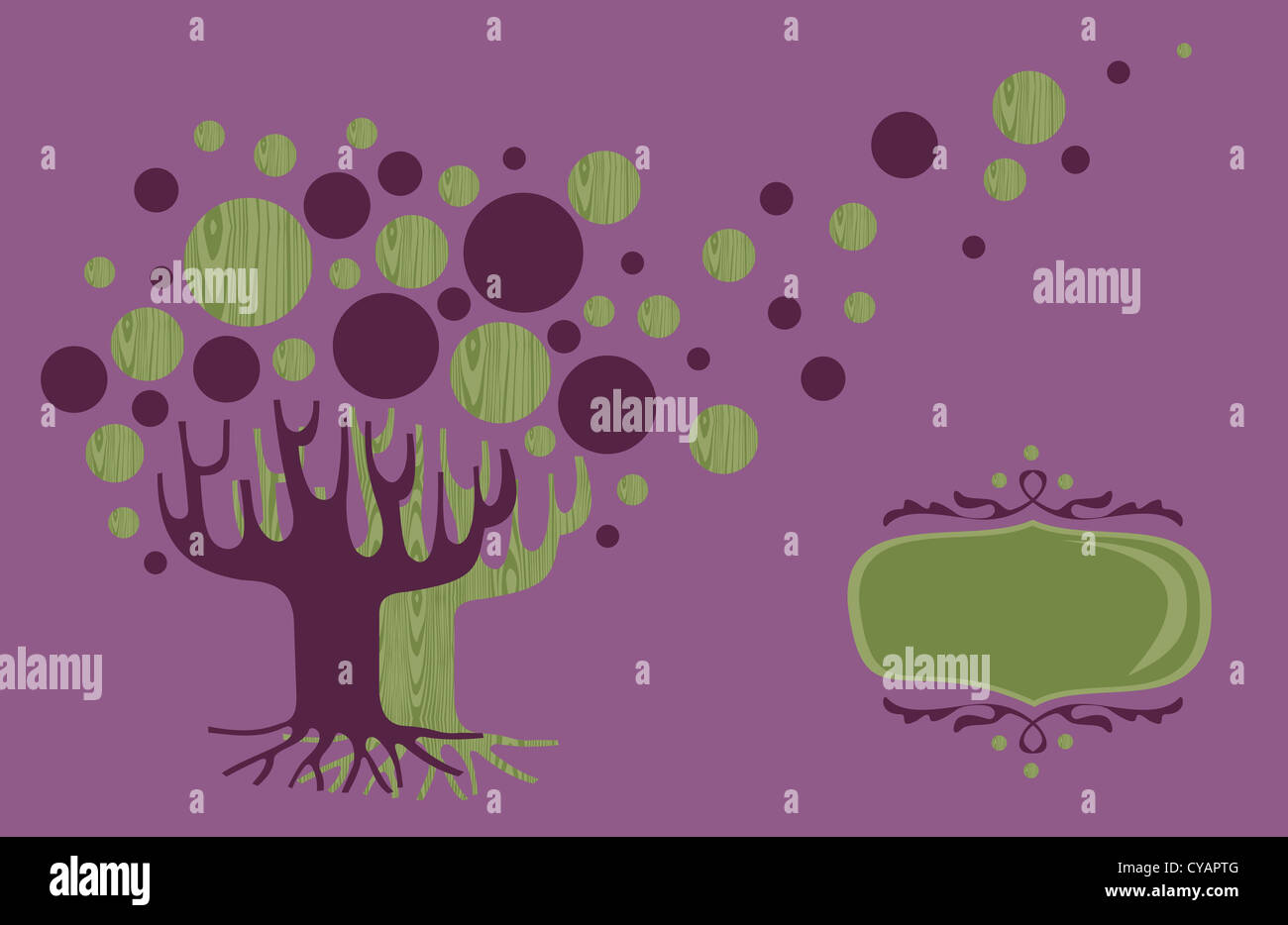 Il concetto di diversità tree illustrazione greeting card modello. File vettoriale stratificata per una facile manipolazione e colorazione personalizzata. Foto Stock