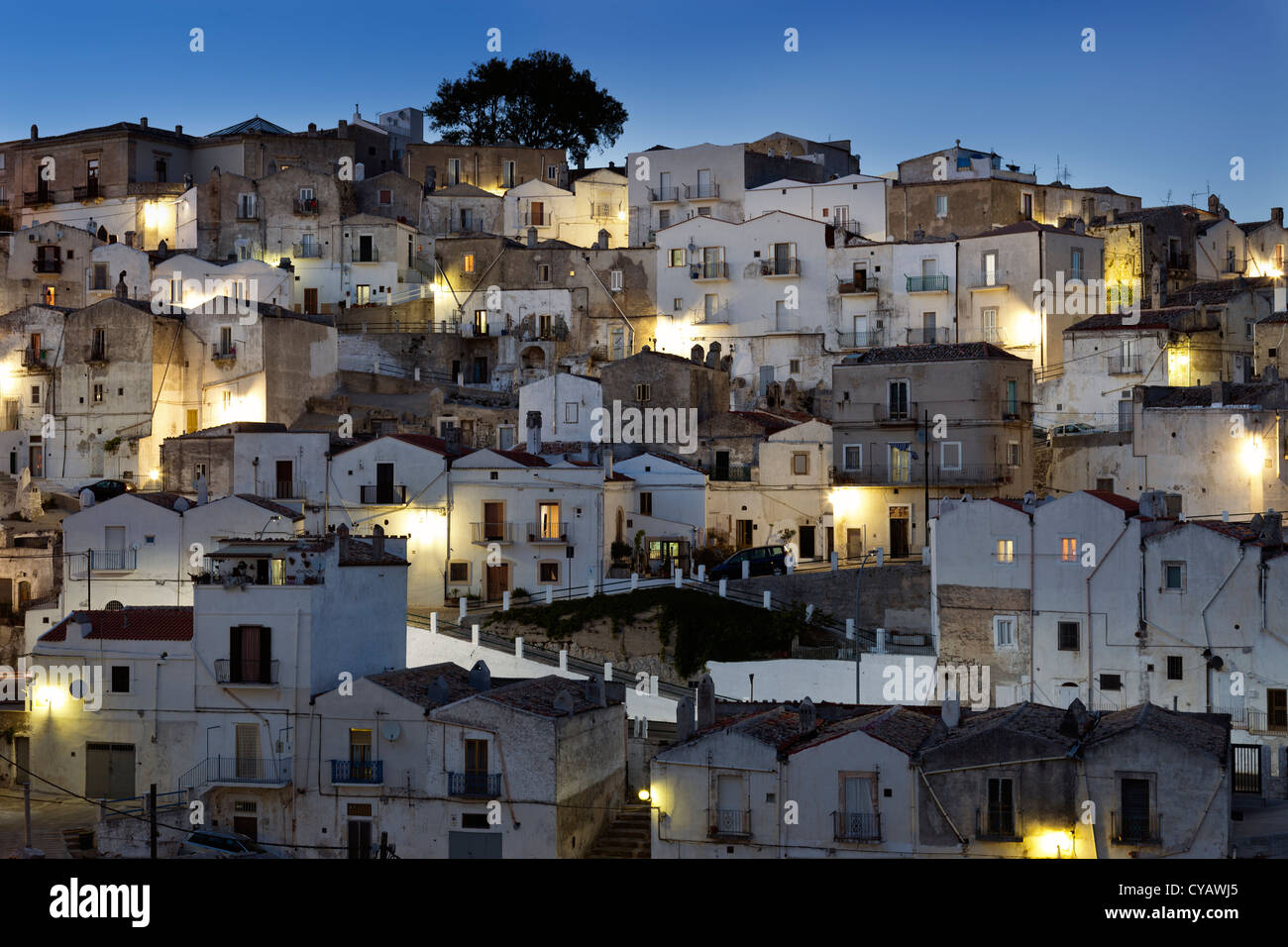 Case tradizionali di Monte Sant' Angelo (Puglia, Italia) Foto Stock