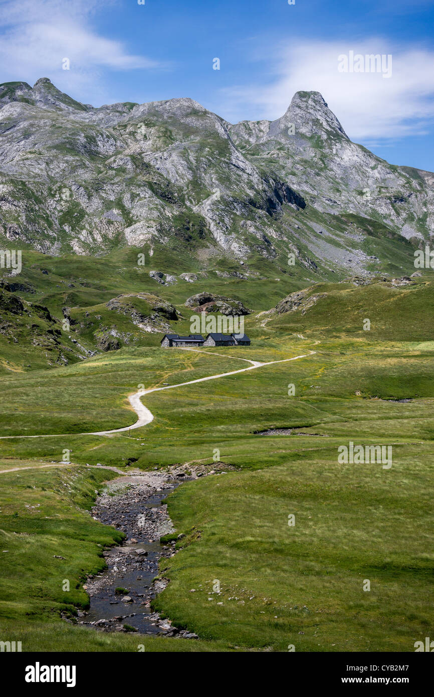 Vista del Parco Nazionale dei Pirenei in Pyrénées-Atlantiques dipartimento di Francia Foto Stock
