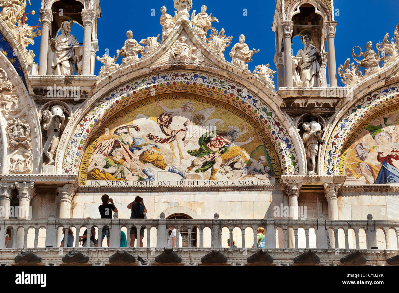 Basilica di San Marco, Piazza San Marco, Venezia, Italia (turismo), l'UNESCO Foto Stock