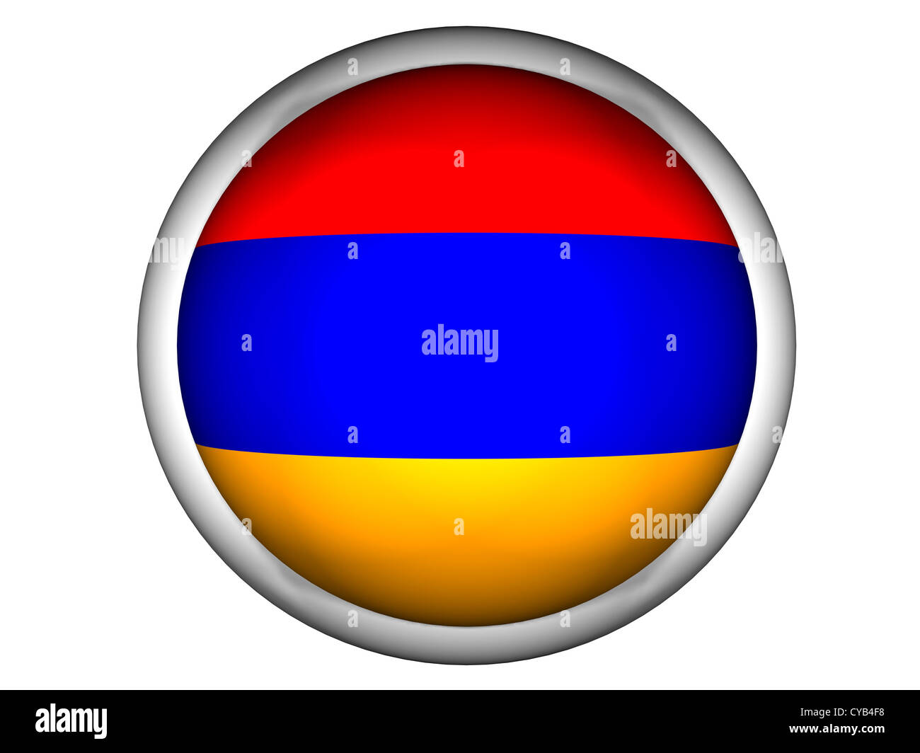 Bandiera nazionale dell'Armenia . Lo stile del pulsante . Isolato Foto Stock