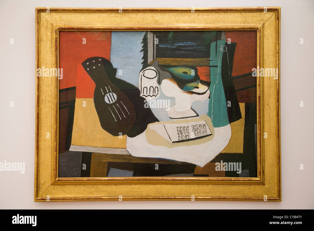 L'Europa, la Svizzera, Zurigo, Kunsthaus, museo d'arte, guitare verre et compotier avec frutti, dipinto di Pablo Picasso, 1924 Foto Stock