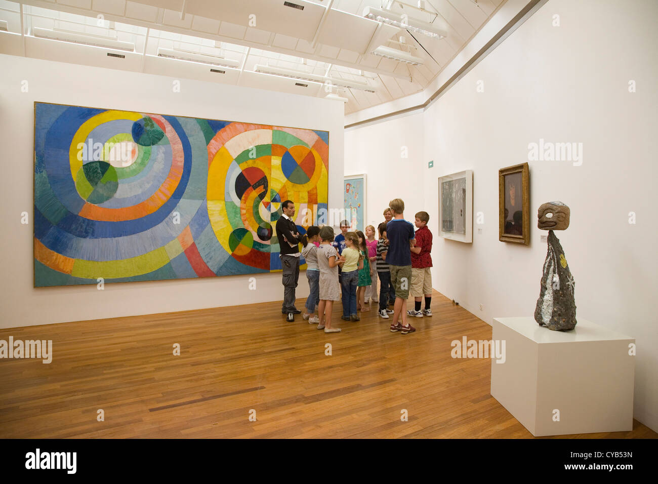 L'Europa, la Svizzera, Zurigo, Kunsthaus, museo d'arte, sulla destra il grand personnage, scultura di Joan Miro, 1955-1956 Foto Stock
