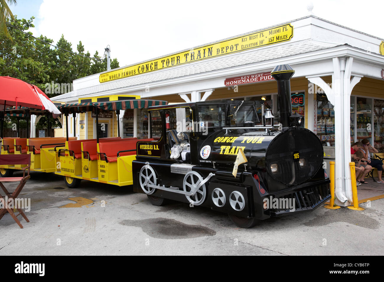 Famosa in tutto il mondo Conch Tour Train depot key west florida usa Foto Stock