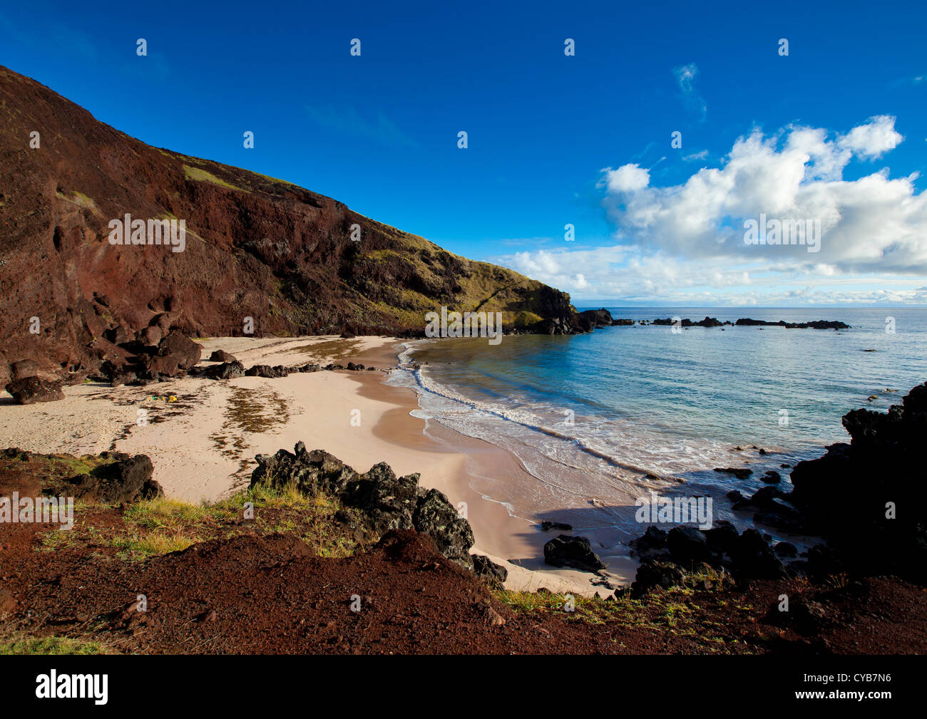 Ovahe Beach, l'isola di pasqua, Cile Foto Stock