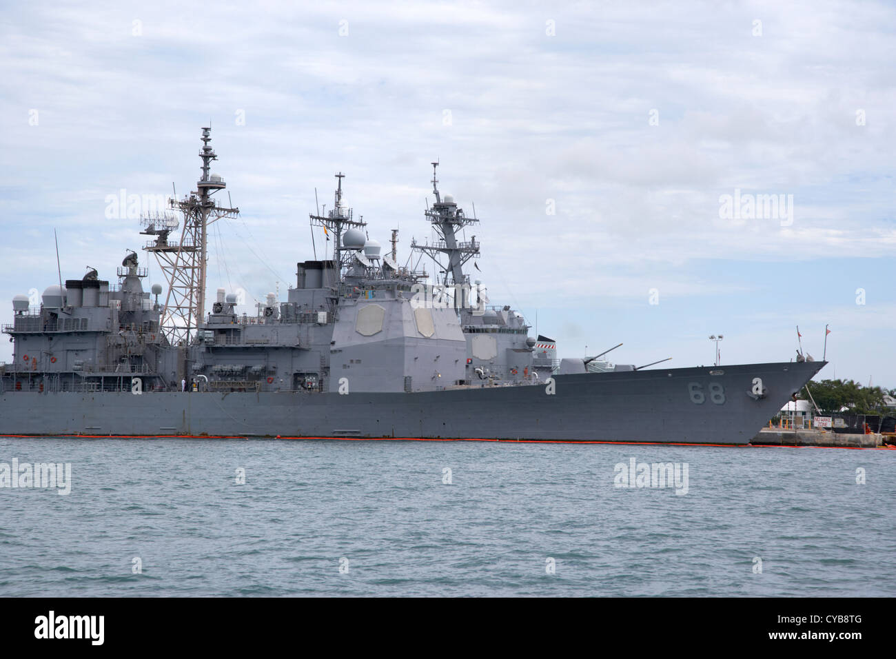 Uss anzio missile cruiser e navy navi da guerra mole pier key west harbour florida usa Foto Stock