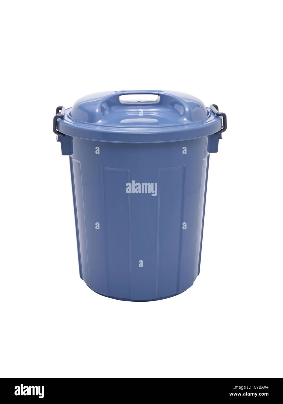 Plastica blu nel cestino Foto Stock