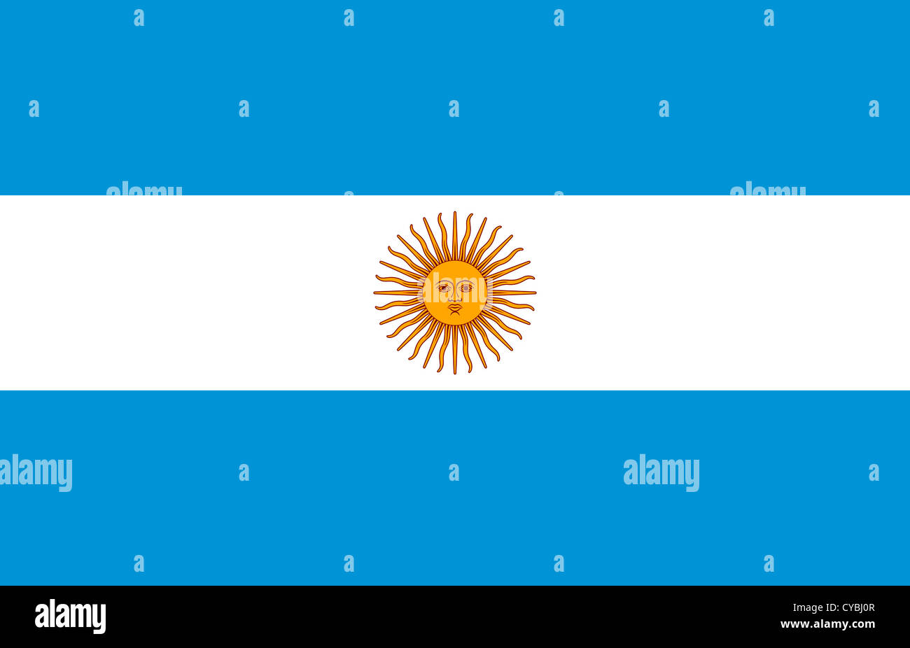 Bandiera nazionale della Repubblica Argentina. Foto Stock