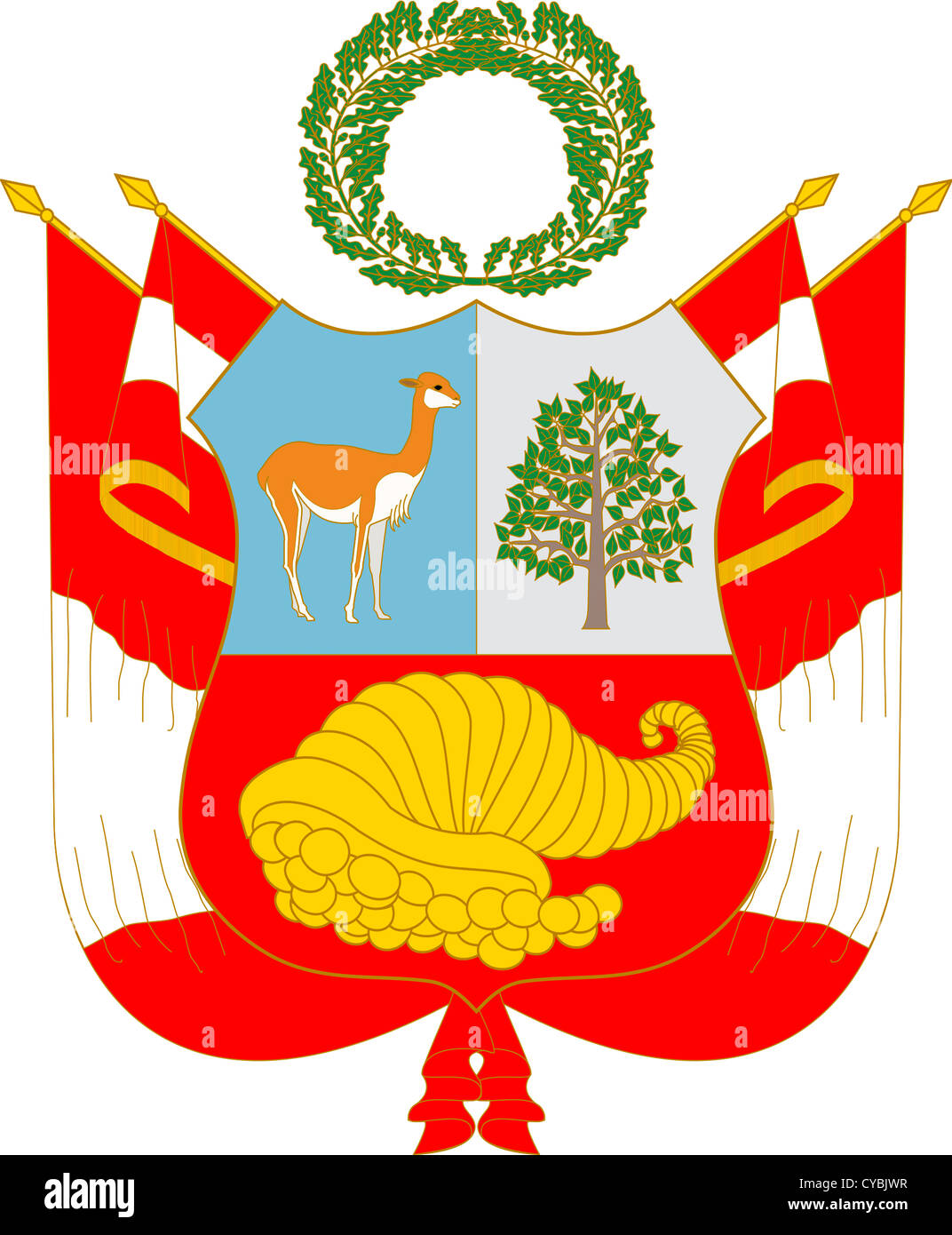 Lo stemma della Repubblica del Perù. Foto Stock