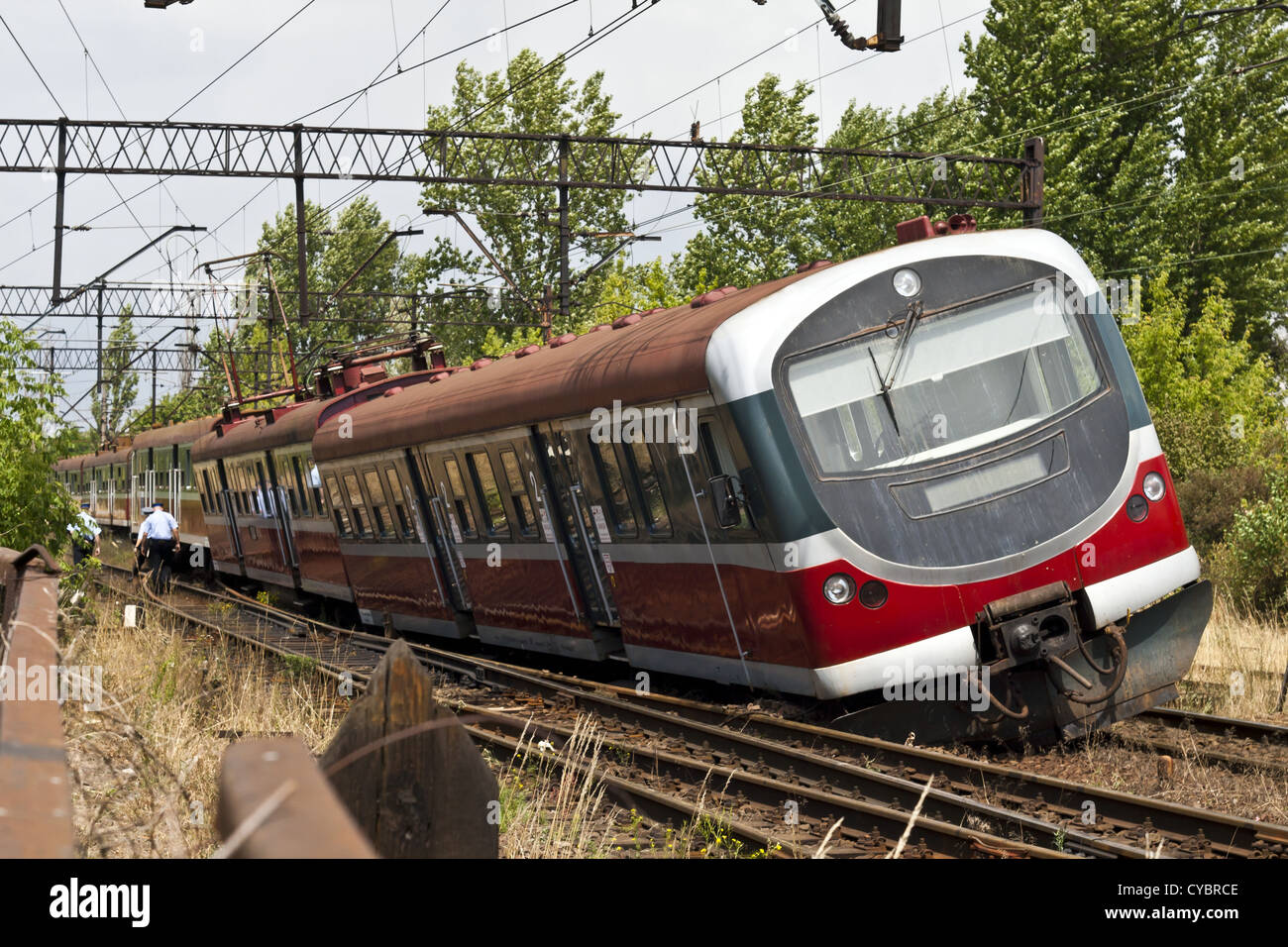 Deragliamento del treno Foto Stock