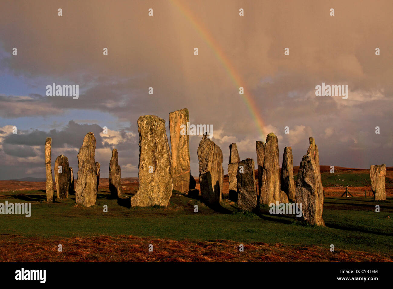 Regno Unito Scozia Ebridi Esterne isola di Lewis Callanish pietre permanente Foto Stock