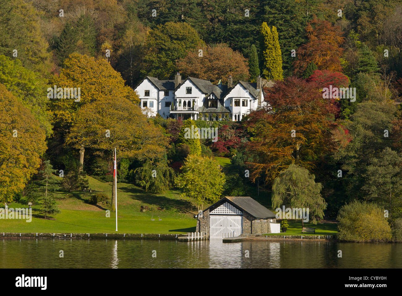 Fisher's House, affacciato sul lago di Windermere, Parco Nazionale del Distretto dei Laghi, Cumbria Regno Unito Foto Stock