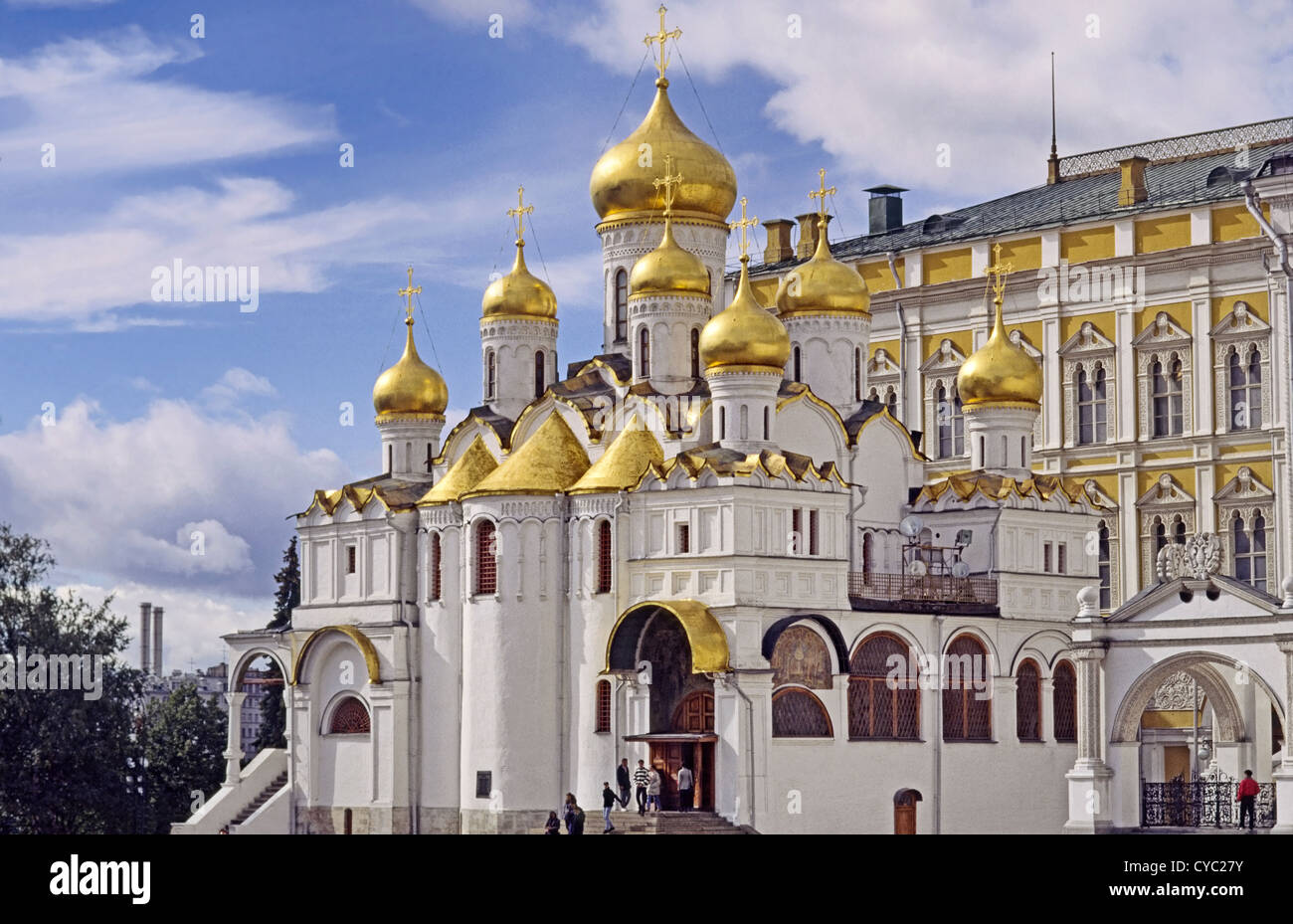 Cattedrale dell'Annunciazione (Blagoveshchenskiy sobor) presso il Cremlino di Mosca, Russia Foto Stock