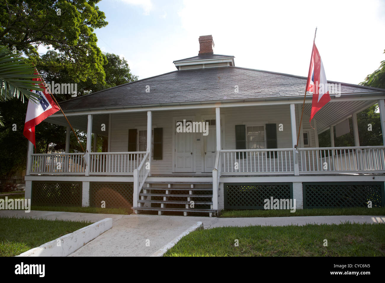 Ingresso di key west lighthouse e custodi di museo quarti key west florida usa Foto Stock