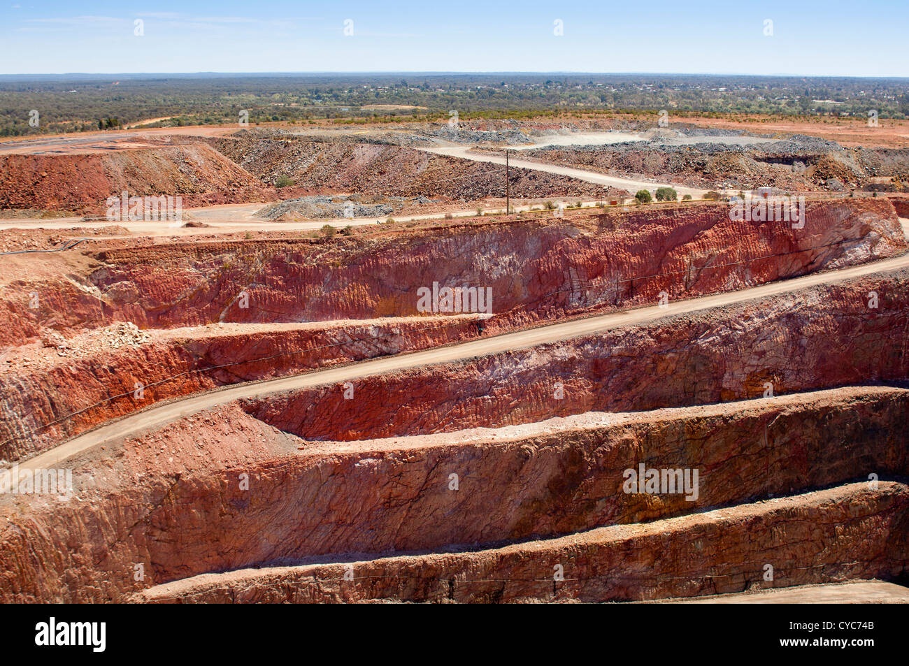 Settore minerario in Australia al Cobar Aeroporto sito minerario Foto Stock