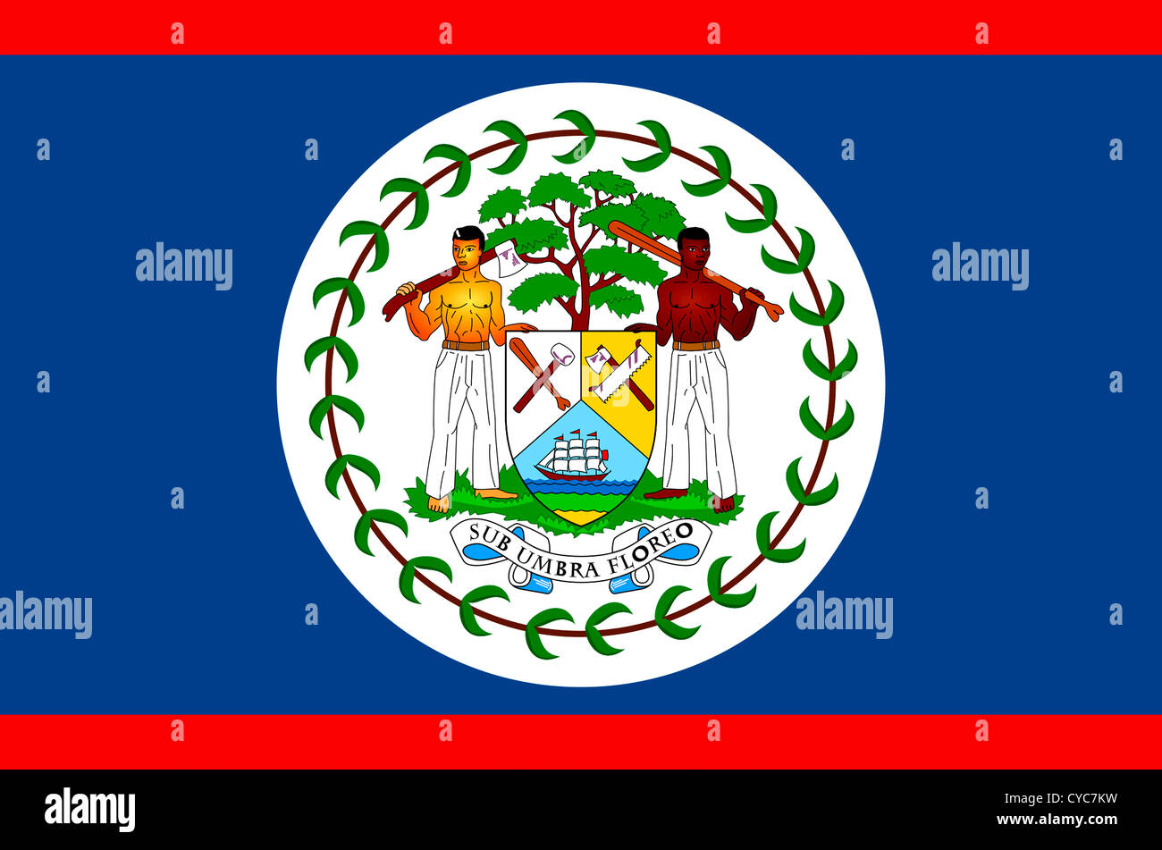 Bandiera nazionale del Belize. Foto Stock