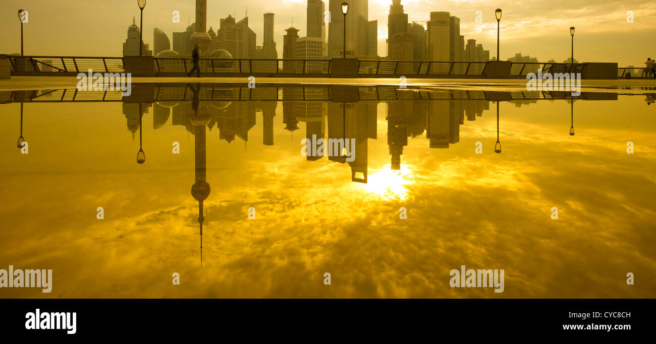 Mattina di Lujiazui Shanghai visualizza Foto Stock