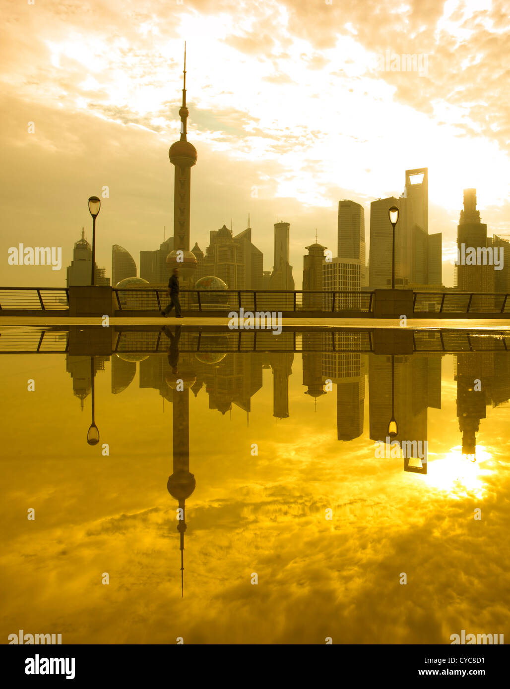 Mattina di Lujiazui Shanghai visualizza Foto Stock