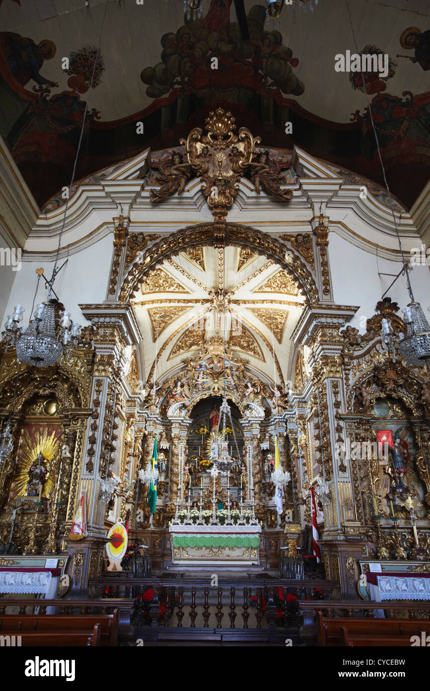 Interno della cattedrale di Nostra Signora del Pilar, Sao Joao del Rei, Minas Gerais, Brasile Foto Stock