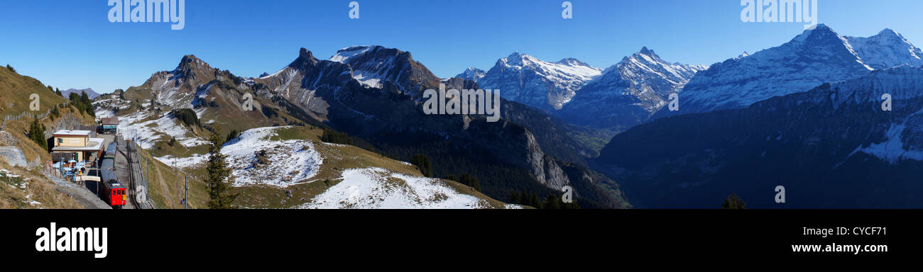 Panorama Schynige Platte mit Berner Alpen,Schweiz Foto Stock