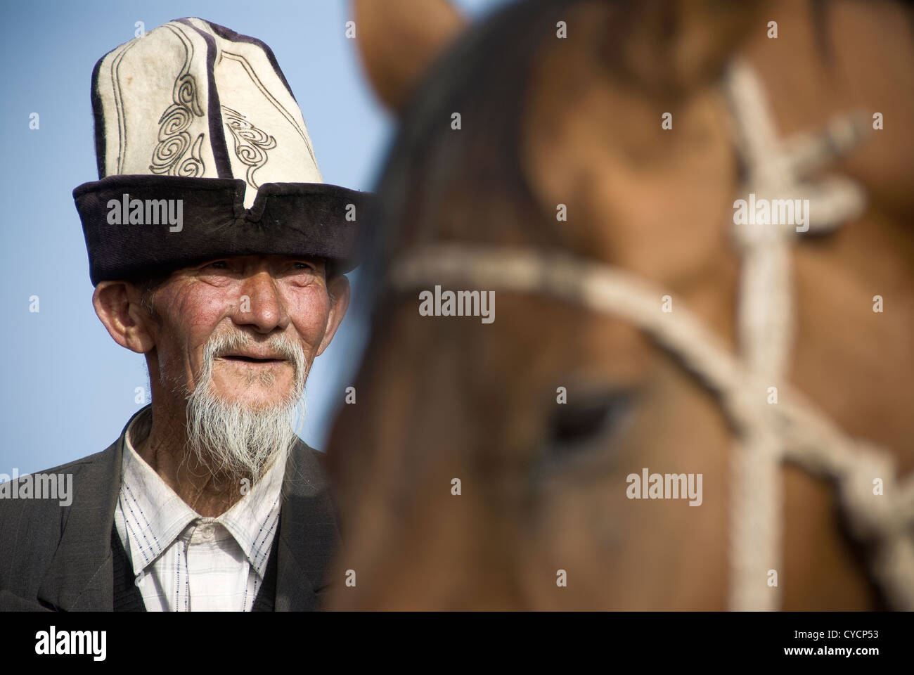 Cavaliere del Kirghizistan, SSL, Kirghizistan Foto Stock