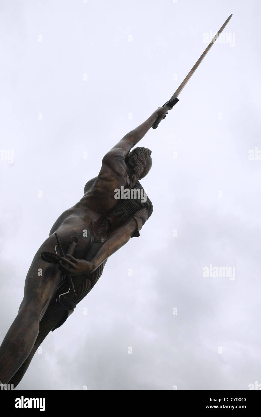 Statua in bronzo sul lungomare di Devon Foto Stock