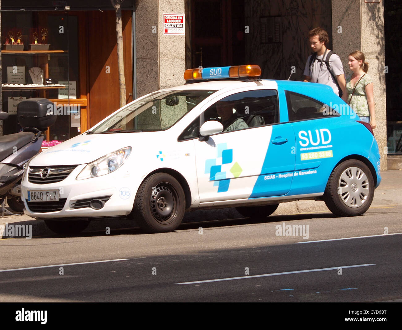 Opel ambulanza SCIOS - Ospedale de Barcelona Foto Stock