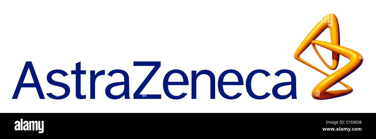Logo della British Pharmaceutical Company AstraZeneca con sede a Londra. Foto Stock