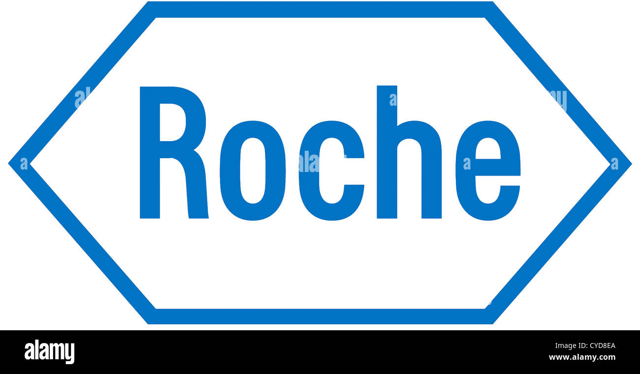 Logo della Svizzera società farmaceutica Hoffmann-La Roche Ltd con sede a Basilea. Foto Stock