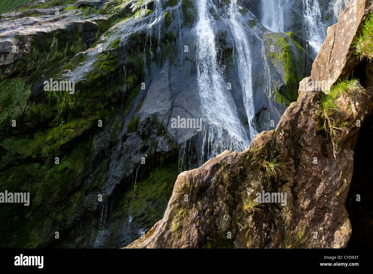 Al Powerscourt cascata nella contea di Wicklow, Irlanda Foto Stock