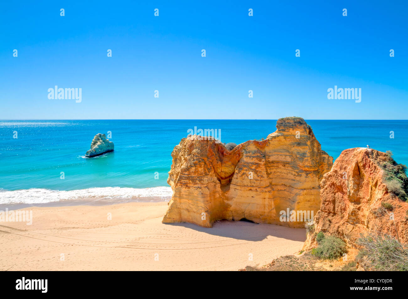 Rocce naturali a Praia da Rocha in Algarve Portogallo Foto Stock