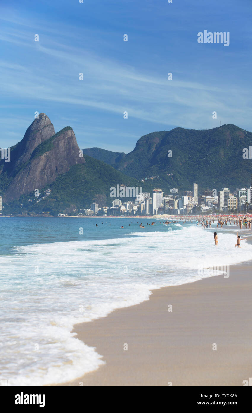 La spiaggia di Ipanema, Rio de Janeiro, Brasile Foto Stock