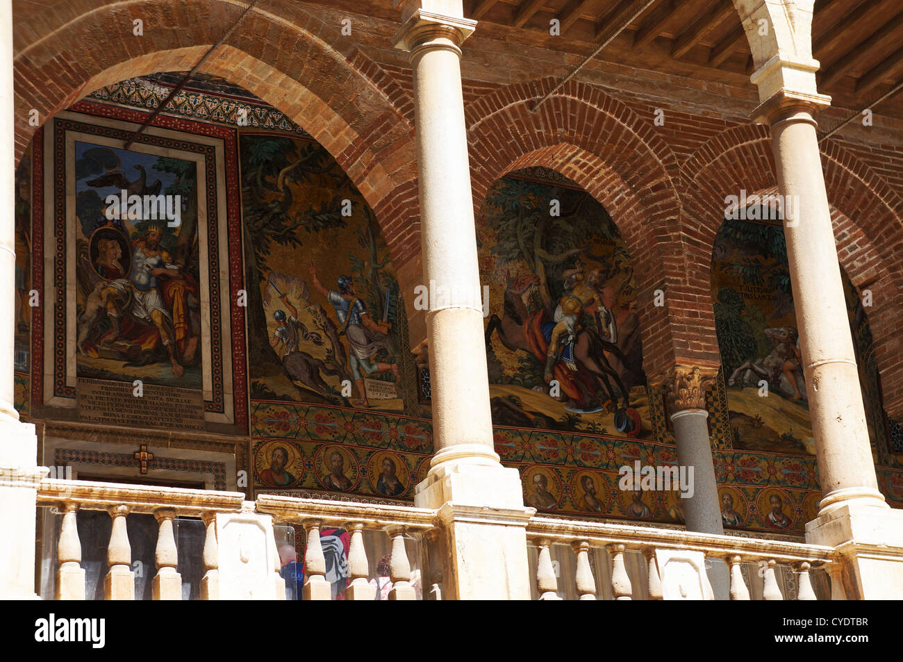 Pareti decorata nella Galleria del Palazzo dei Normanni a Palermo, Sicilia Foto Stock