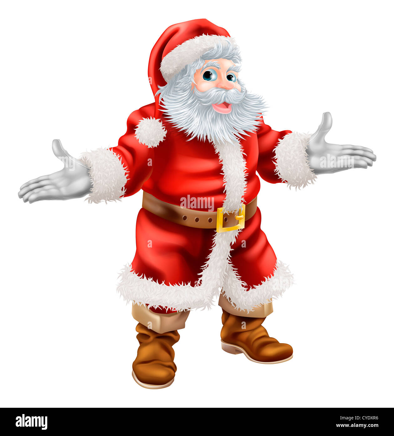 Natale cartoon illustrazione del corpo pieno in piedi felici Babbo Natale Foto Stock