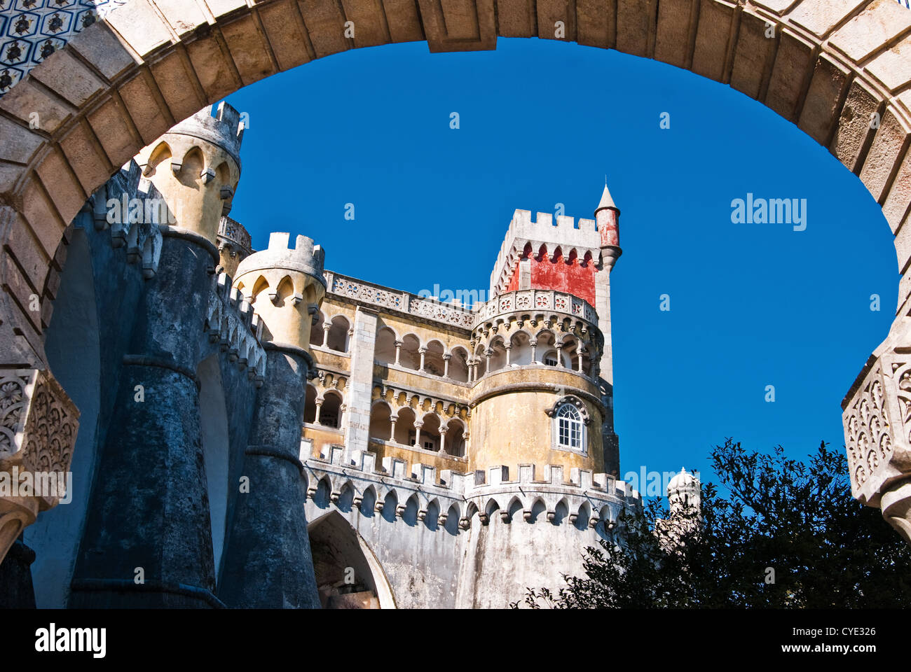 Sintra, Portogallo: la pena palazzo nazionale Foto Stock