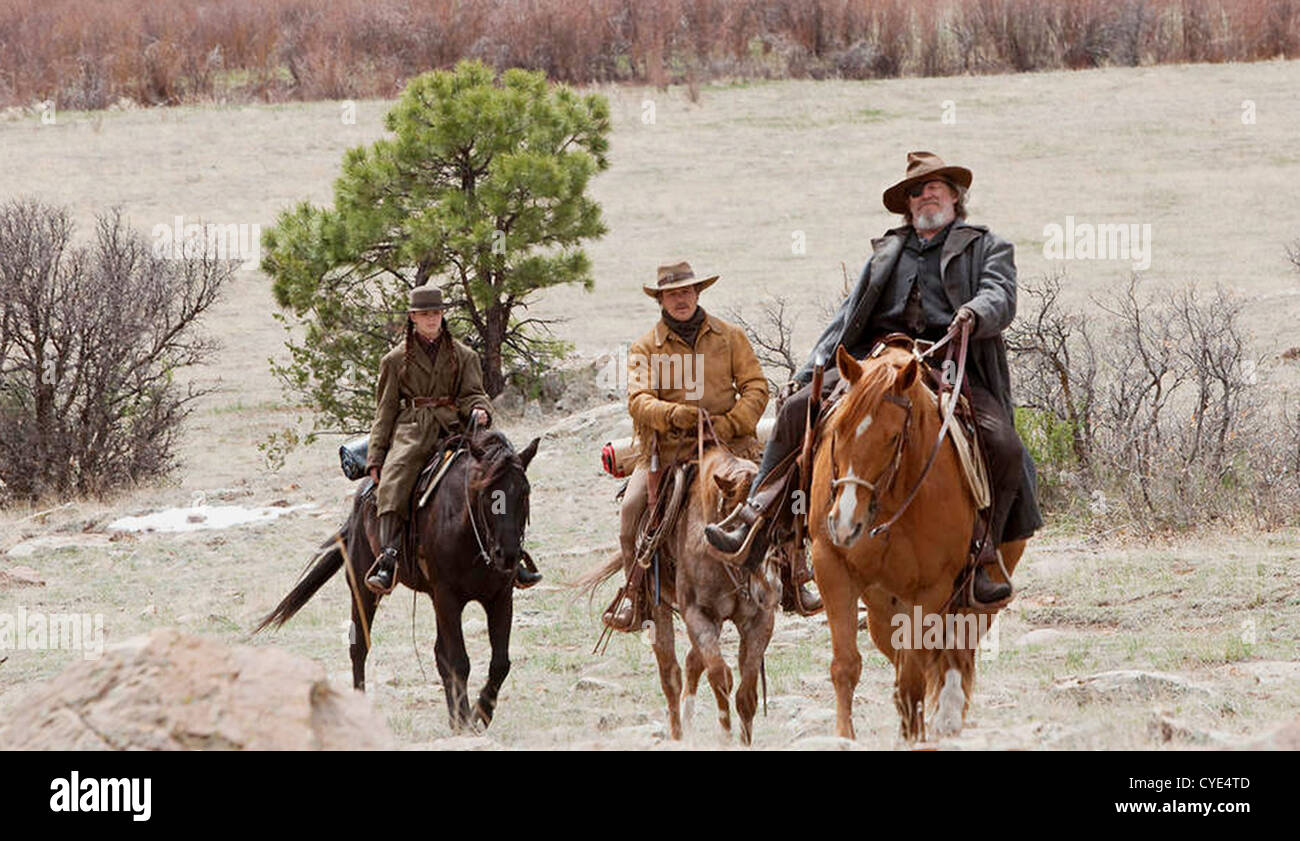 Il GRINTA 2010 Paramount Pictures film con da sinistra: Hailee Steinfeld, Matt Damon, Jeff Bridges Foto Stock