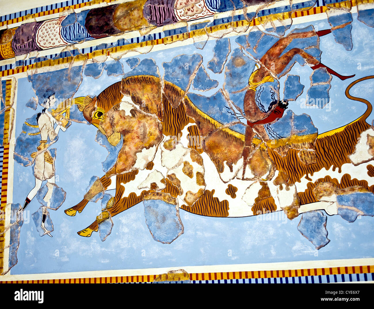 8318. Copia di Minoan Bull saltando, Creta, Grecia, Europ Foto Stock
