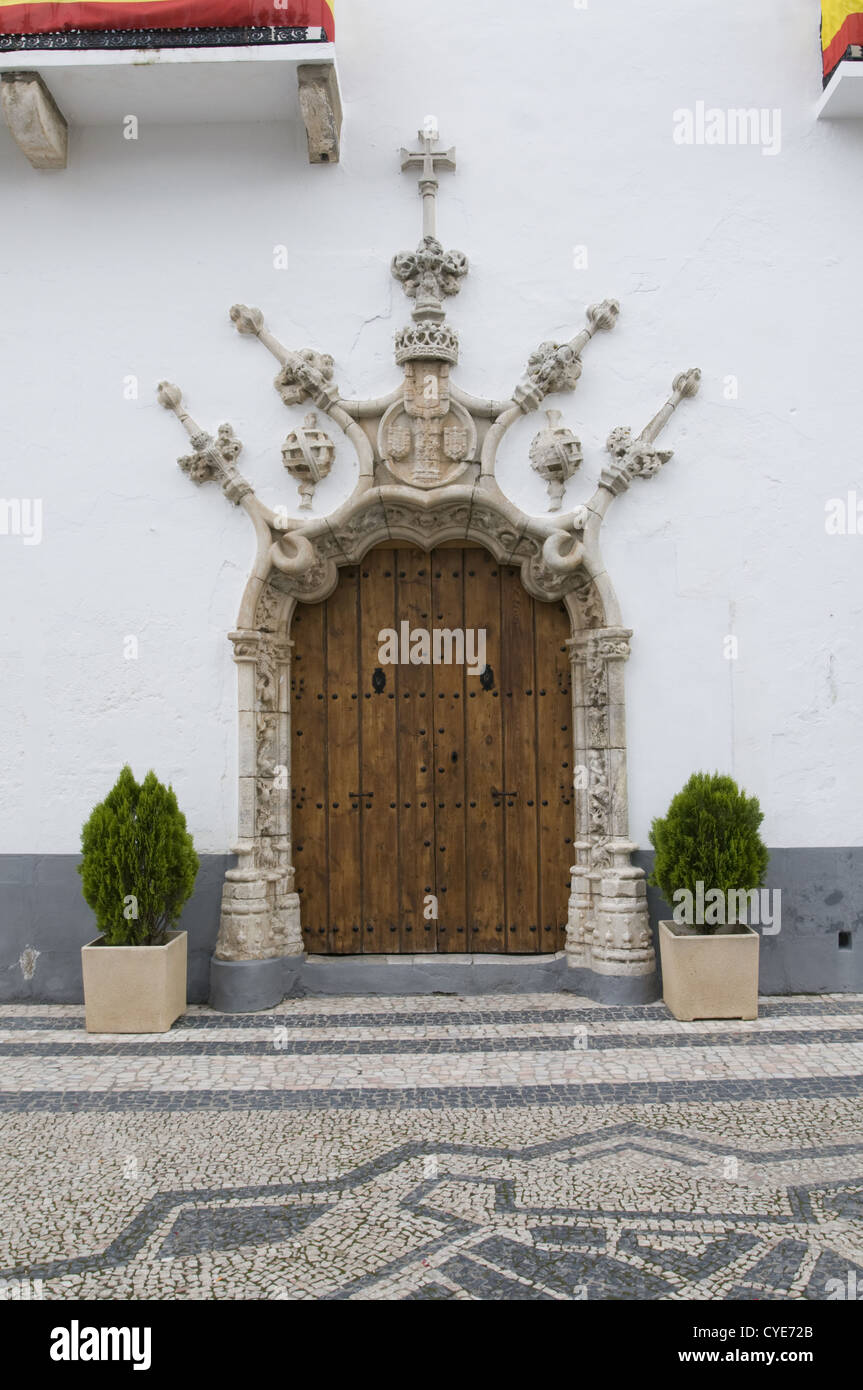 Architettura dettaglio in Olivenza, regione di Badajoz in Spagna Foto Stock