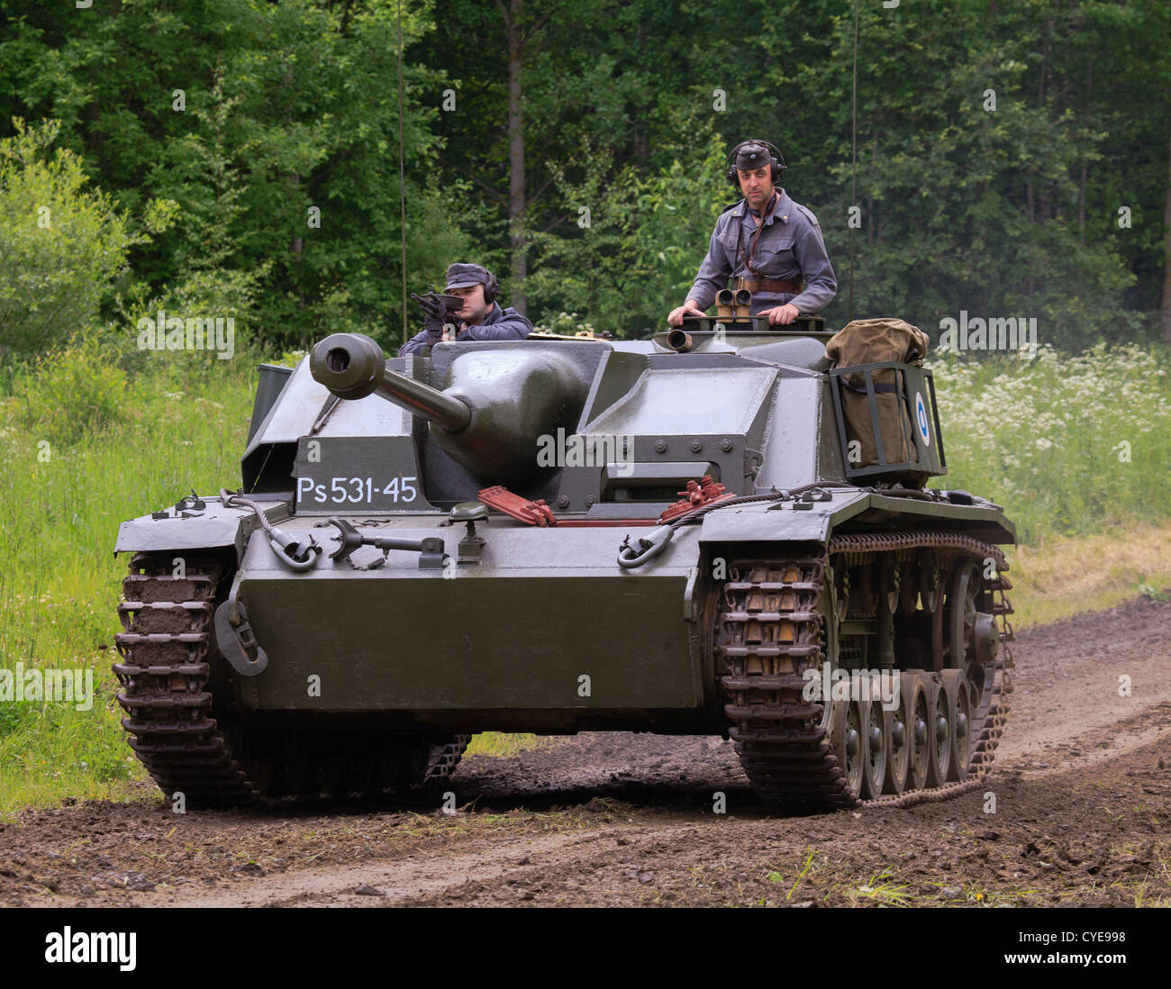 WW2 vintage Sturmgeschütz III pistola assalto dell'esercito finlandese. Foto Stock