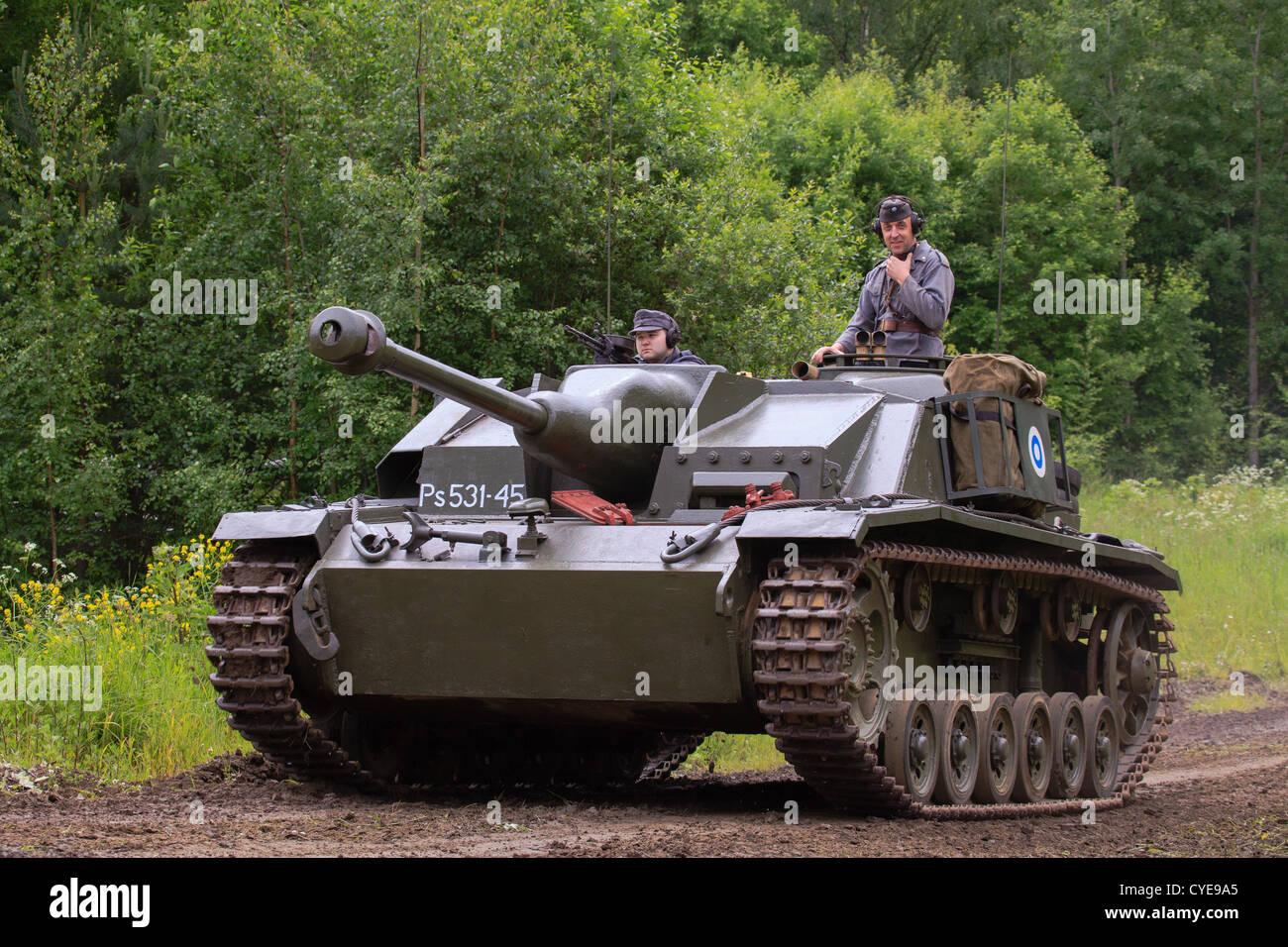 WW2 vintage Sturmgeschütz III pistola assalto dell'esercito finlandese. Foto Stock