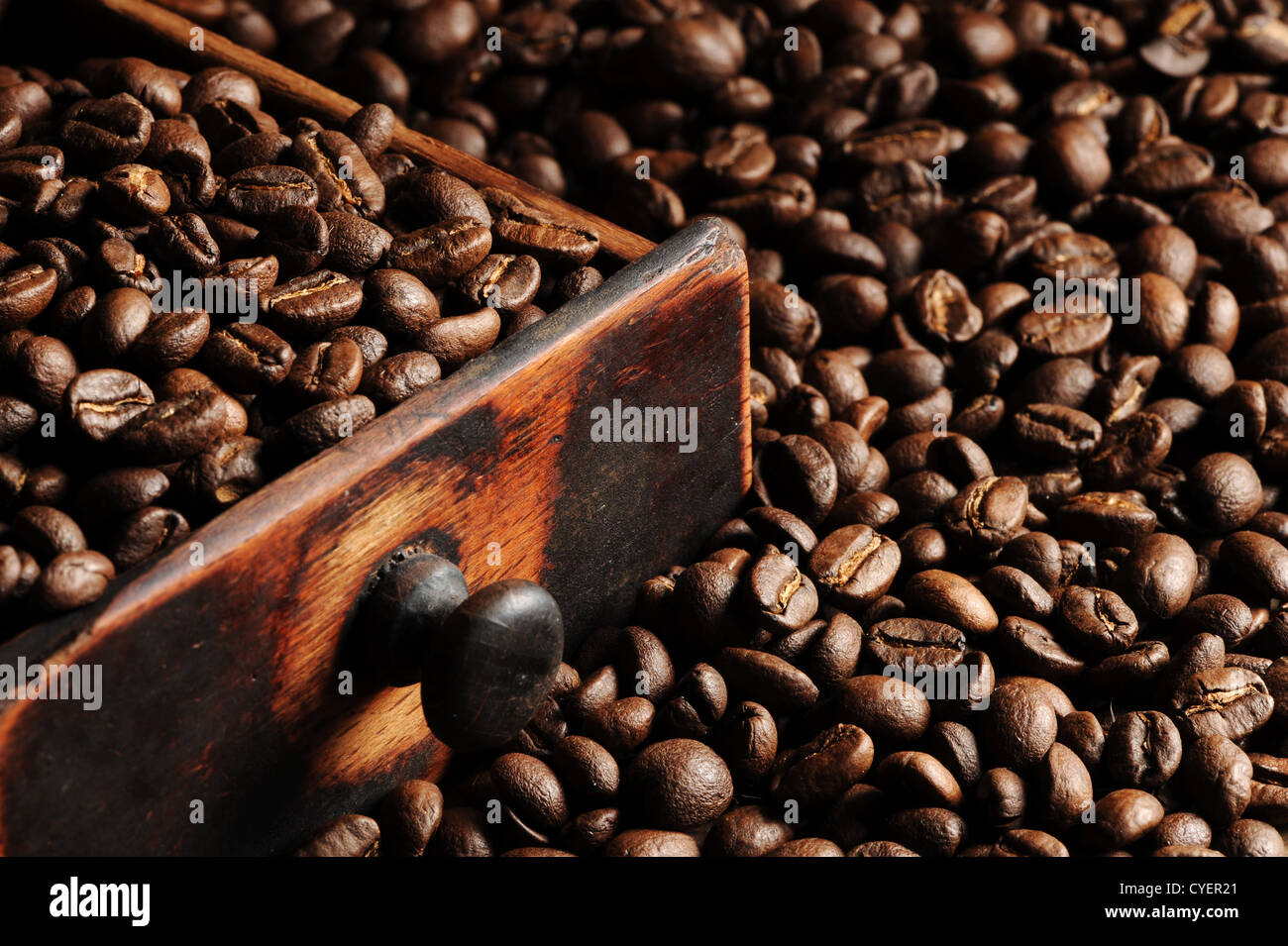 Primo piano di chicchi di caffè, shallow dof Foto Stock