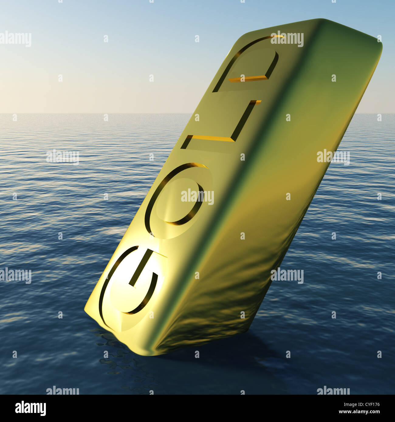 Gold Bar naufragio che mostra la depressione recessione e la recessione economica Foto Stock