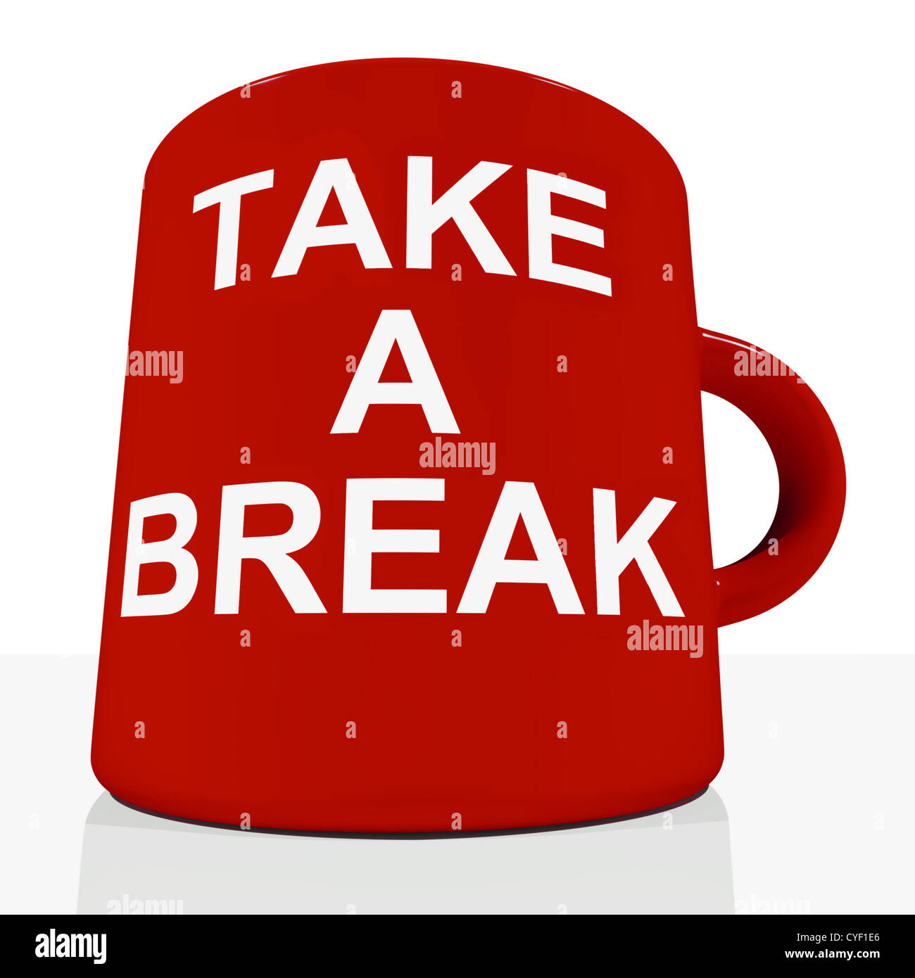 Prendetevi una pausa Mug mostra rilassante o stanchezza Foto Stock