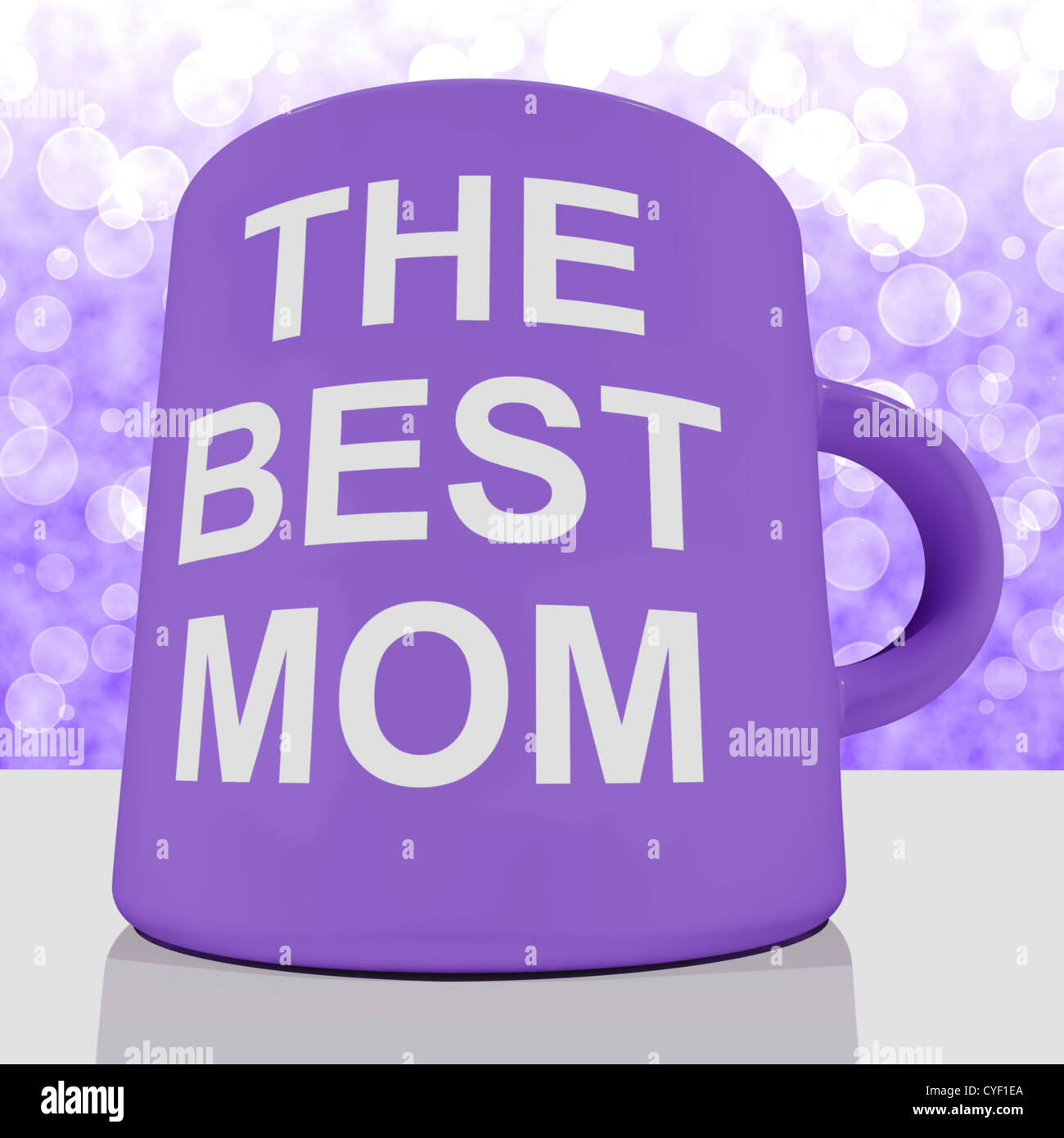 Il miglior Mom la tazza con il bokeh sfondo mostrante amorevole madre Foto Stock