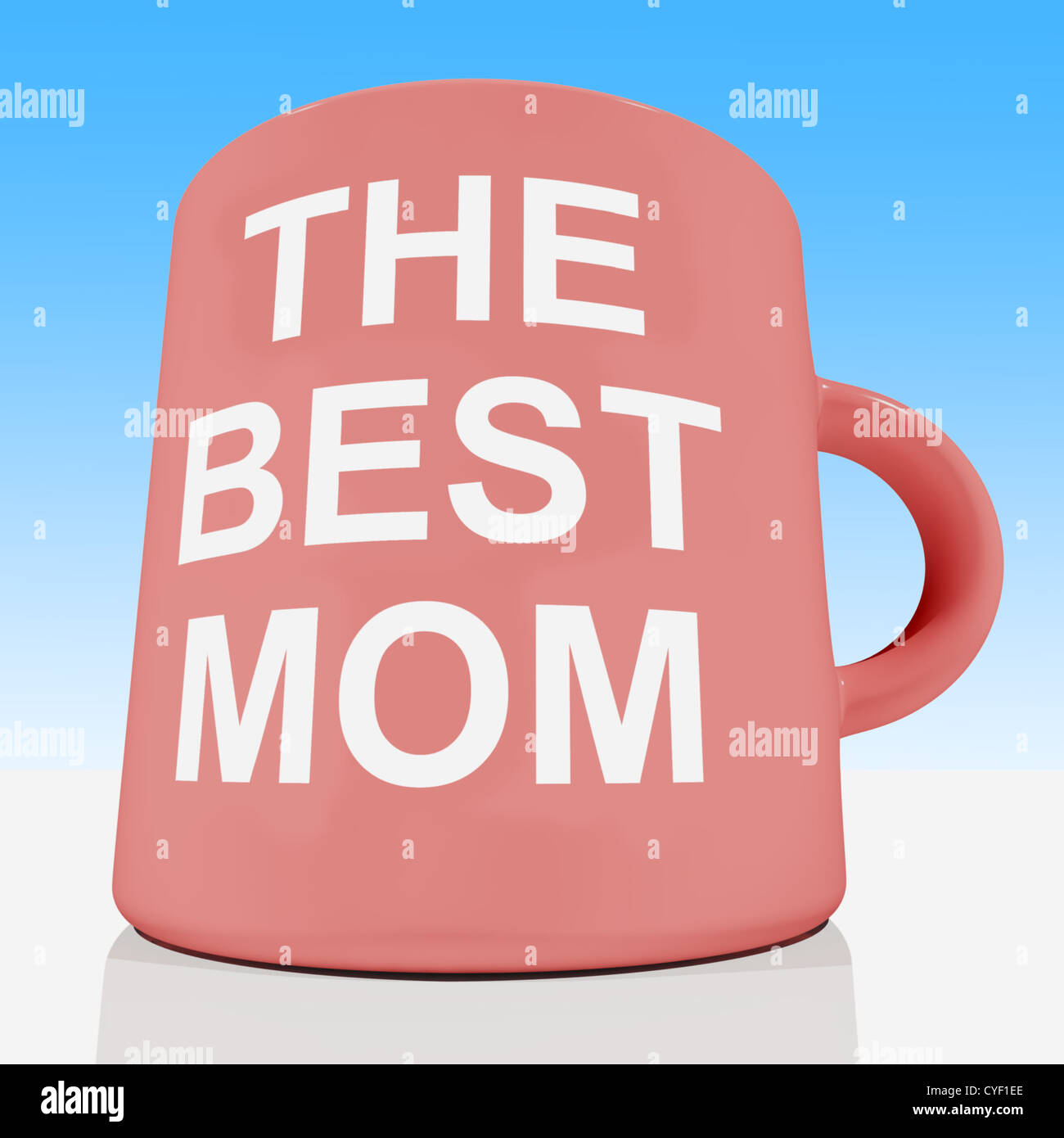 Il miglior mamma tazza con sfondo cielo mostra amorevole madre Foto Stock