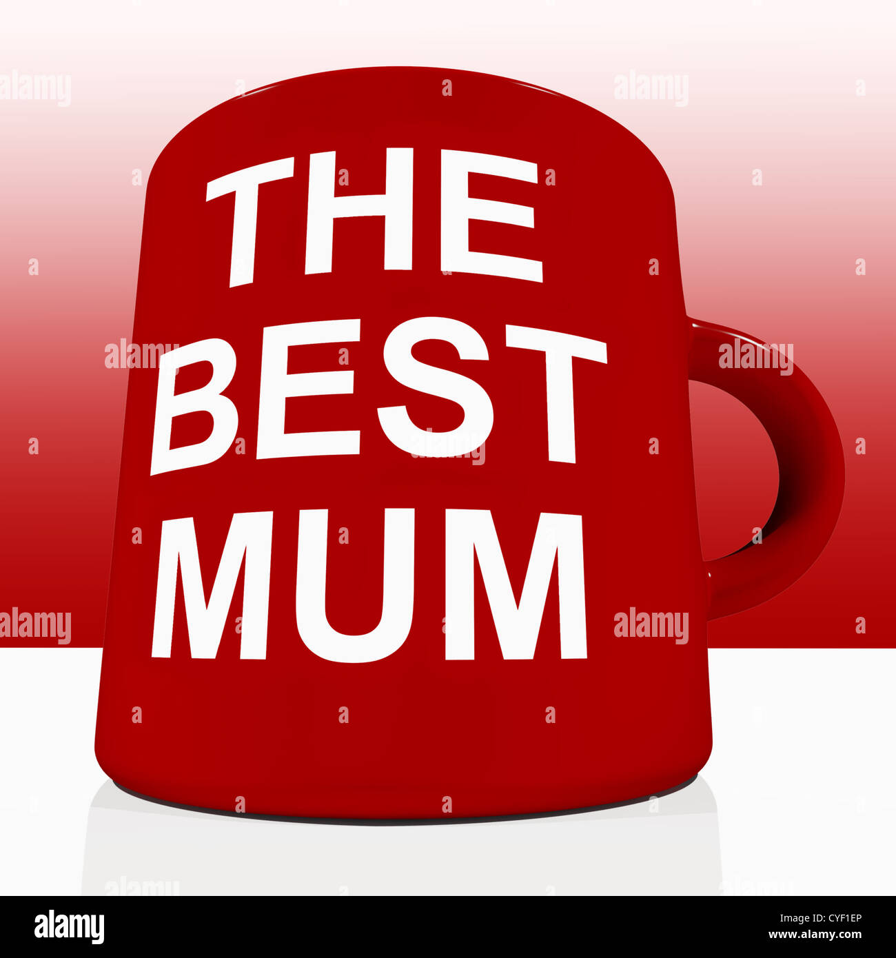 Rosso migliore mamma Mug sulla tabella che mostra amorevole madre Foto Stock