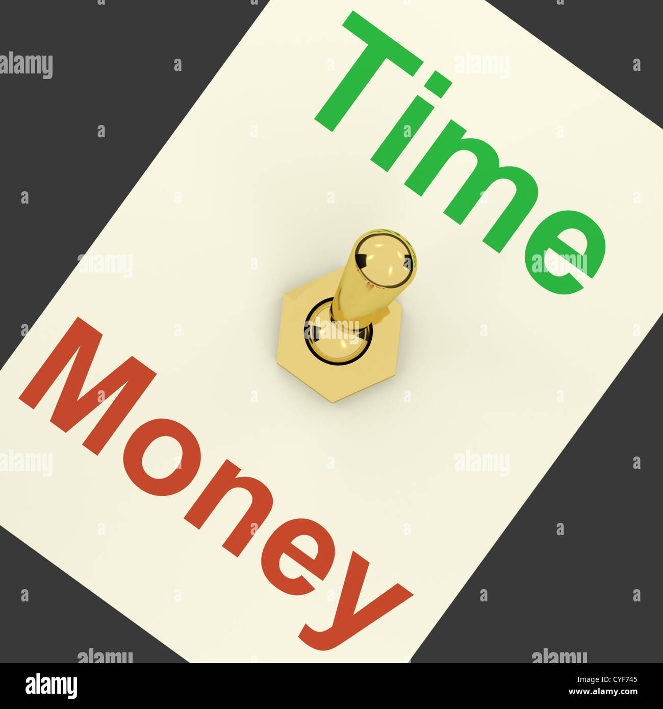 Tempo di interruttore di denaro che mostra i giorni sono più importanti della ricchezza Foto Stock