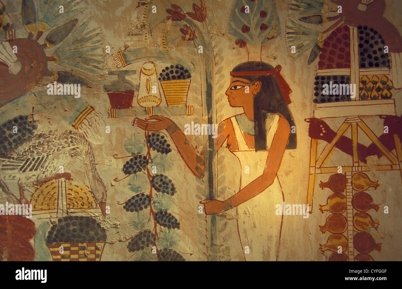 Egitto Luxor, fiume Nilo, West Bank, tombe e templi della necropoli dell'antica Tebe. Valle dei nobili. Tomba di Nakht. Foto Stock