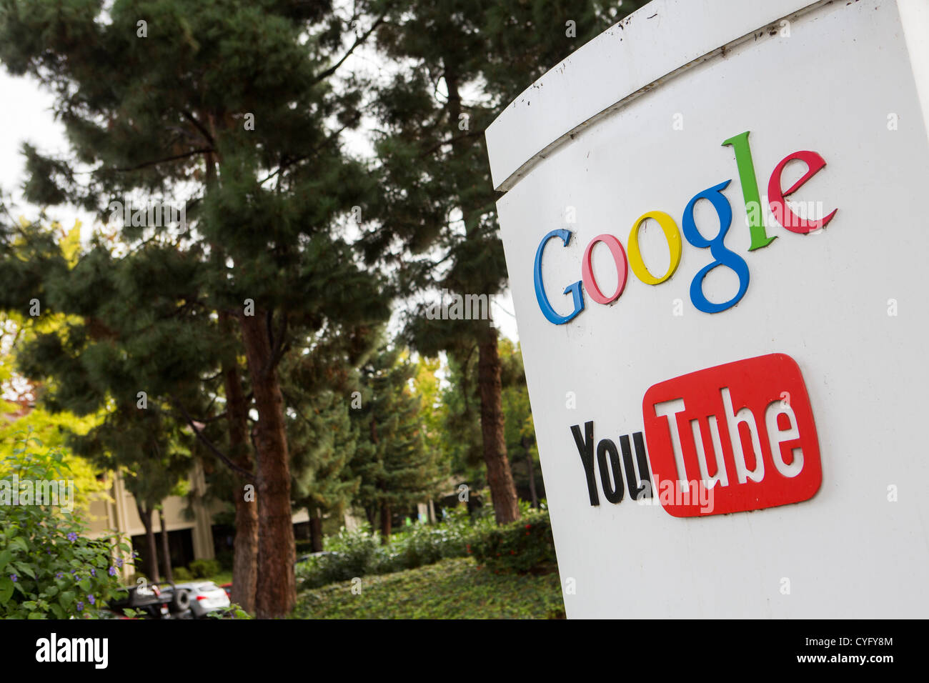 La sezione di YouTube del quartier generale di Google complesso, anche noto come 'Googleplex" Foto Stock